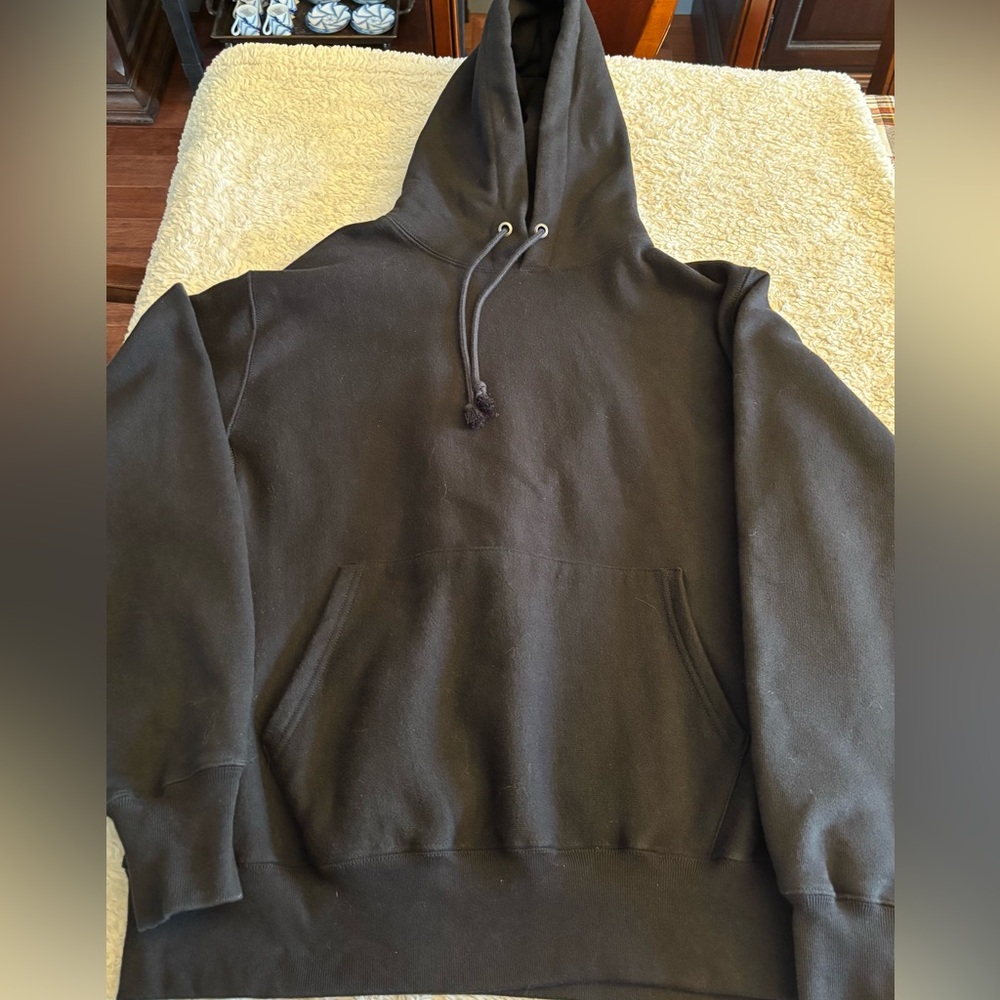 Champion Reverse Weave Men's Unisex Black Pullover Hoodie Size Large